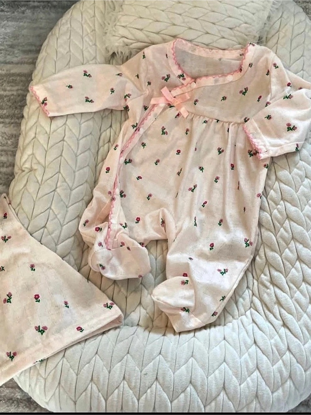 Floral Baby Outfit with Matching Hat